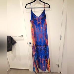 Lulu's Blue Beach Maxi Dress, Size L